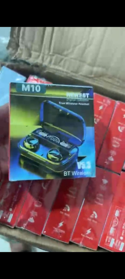 M10 TWS Bluetooth 5.3 Earbuds | Original M10 | LED Display | Wireless Earphones with Microphone
