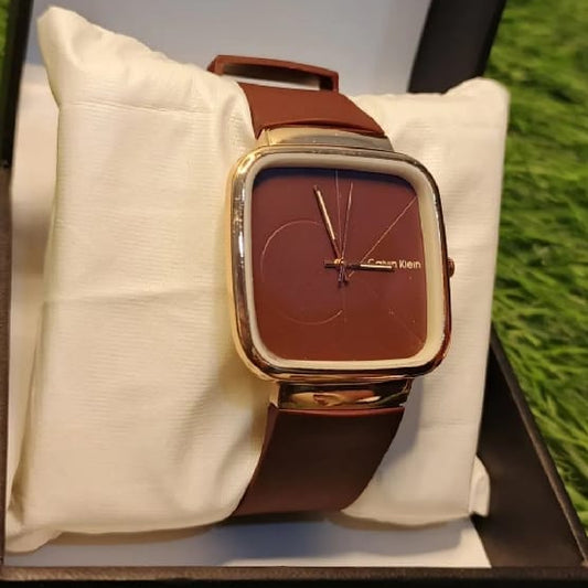 Calvin Klein Mens Watch With Square Dial Elegant Modern And Durable Timepiece For Daily Wear And Special Occasions (Without Box) - Black