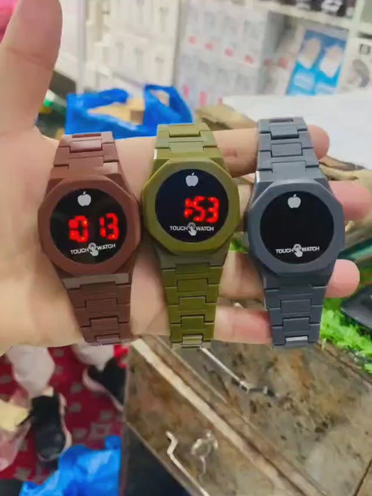 Touch Watch | LED Digital Wrist Watch | Stylish Time Display | Unisex Fashion Accessory | Black